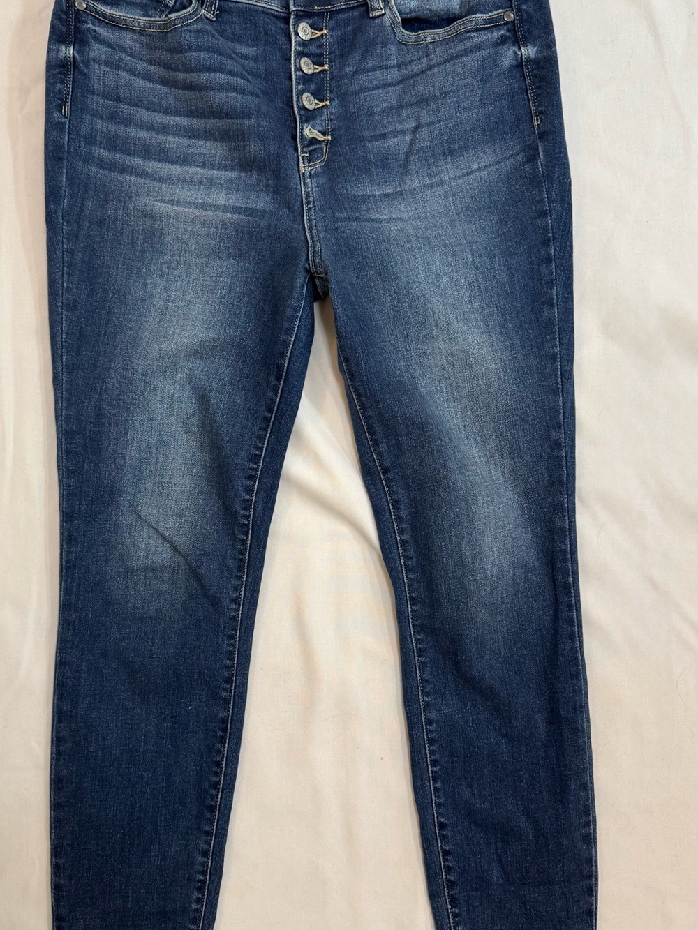 Judy Blue Dark Blue Button-Fly Skinny Jeans